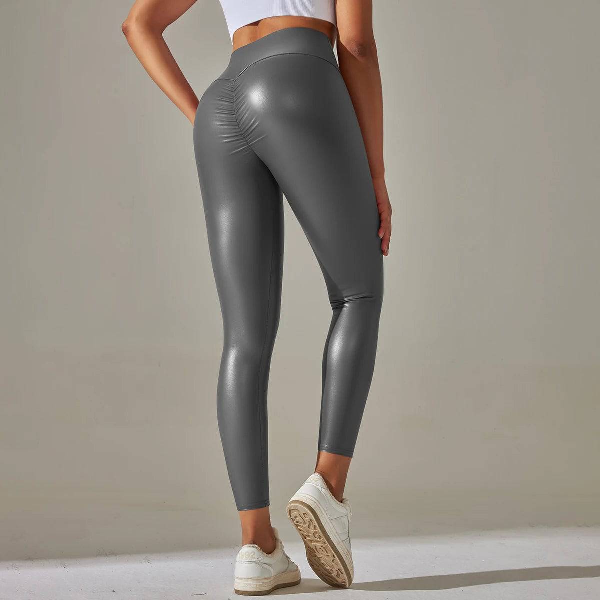 Scrunched Leather Pants - Haileys Gymwear